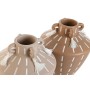 Vase Home ESPRIT Marron Marron Clair Céramique Colonial Frange 15,5 x 15,5 x 17,1 cm (2 Unités)