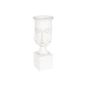 Cache-pot Home ESPRIT Blanc Fibre de Verre Visage 35 x 35 x 93 cm