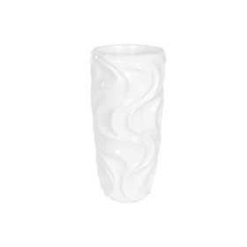 Cache-pot Home ESPRIT Blanc Fibre de Verre Ondes 35 x 35 x 71 cm