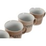 Ensemble de tasses à café Home ESPRIT Marron Grès 4 Pièces 180 ml