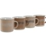 Ensemble de tasses à café Home ESPRIT Marron Grès 4 Pièces 180 ml