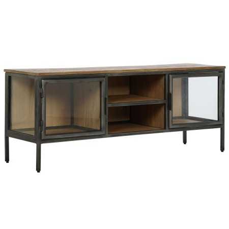 TV furniture Home ESPRIT Natural Dark grey Wood Metal 137 x 40 x 55 cm