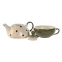 Teapot Home ESPRIT Yellow Green Grey Pink Stoneware 500 ml (4 Units)