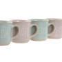 Ensemble de 4 mugs Home ESPRIT Bleu Rose Grès Urbaine