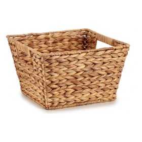 Basket With handles Metal Brown Water hyacinth (24 x 18 x 33,5 cm)