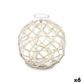 Decorative bauble White Transparent Glass Rope 18 x 20 cm (6 Units)