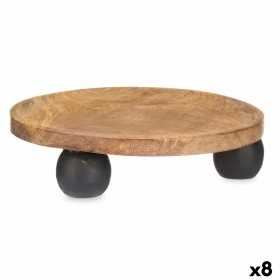 Tischdekoration rund Braun Mango-Holz 26 x 6 x 26 cm (8 Stück)