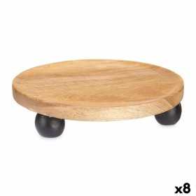 Tischdekoration rund Braun Mango-Holz 30 x 6 x 30 cm (8 Stück)
