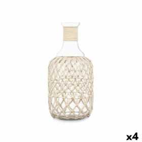 Flaska Dekorations Vit Transparent Glas Snöre 18 x 38 cm (4 antal)