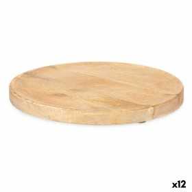 Tischdekoration rund Braun Mango-Holz 30 x 2 x 30 cm (12 Stück)