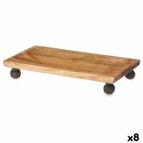 Tischdekoration rechteckig Braun Mango-Holz 40 x 6,5 x 20 cm (8 Stück)