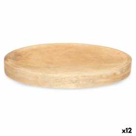 Tischdekoration rund Braun Mango-Holz 22 x 2 x 22 cm (12 Stück)