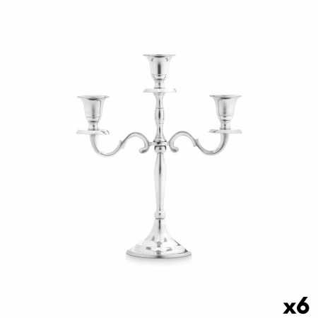 Candle Holder Silver Aluminium 22 x 27,5 x 9 cm (6 Units)