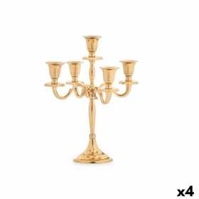 Candle Holder Golden Aluminium 22 x 28,5 x 9 cm (4 Units)