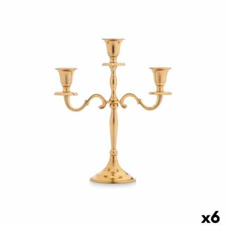 Candle Holder Golden Aluminium 22 x 27,5 x 9 cm (6 Units)