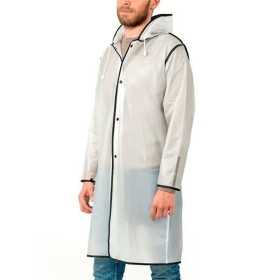 Raincoat with Hood Perletti Travel Translucent Black