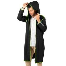 Raincoat with Hood Perletti Travel Black Lime