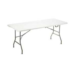 Folding Table White Metal Polyethylene 180 x 74 x 74 cm
