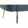 Sofa DKD Home Decor Schaum Blau Gold Metall Holz 129 x 75 x 73 cm