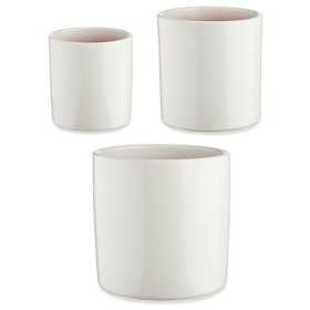 Set of pots Ø 14 cm Ø 22 cm Ø 17 cm Cylinder 3 Pieces White