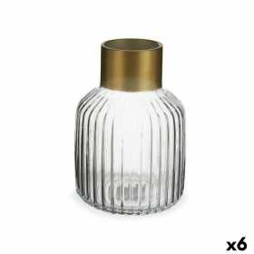 Vas Transparent Gyllene Glas 14,5 x 22 x 14,5 cm (6 antal)