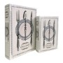 Set of decorative boxes Signes Grimalt Book White MDF Wood 7 x 30 x 21 cm