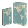 Set de boîtes décoratives Signes Grimalt Livre Mappemonde Bois MDF 5 x 26 x 17 cm