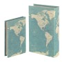 Set of decorative boxes Signes Grimalt Book World Map MDF Wood 5 x 26 x 17 cm