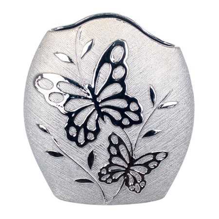 Vase Signes Grimalt Silberfarben Schmetterling 8 x 28 x 24 cm