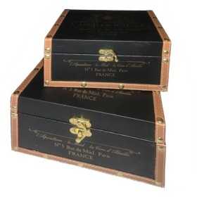 Set of decorative boxes Signes Grimalt Suitcase Wood Polyskin 20,5 x 13,5 x 26 cm