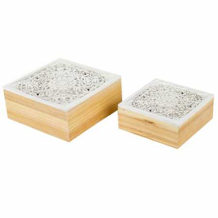 Set of decorative boxes Signes Grimalt MDF Wood 20 x 8,5 x 20 cm