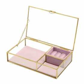 Jewelry box Signes Grimalt Golden Glass Crystal 14 x 5 x 23 cm