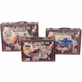 Set de boîtes décoratives Signes Grimalt Route 66 Bois MDF 14,5 x 30 x 40 cm