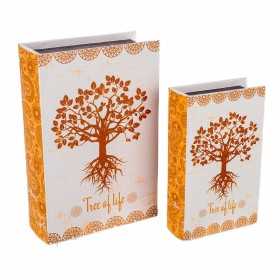 Set dekorativer Karten Signes Grimalt Buch Baum Holz MDF 18 x 7 x 27 cm