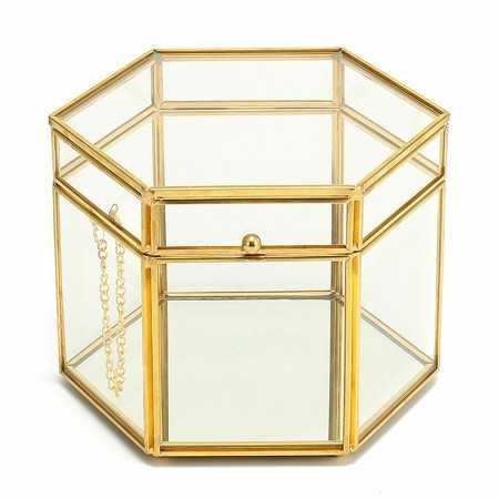 Box-Schmuckkästchen Signes Grimalt Gold Glas Kristall 15 x 13 x 18 cm