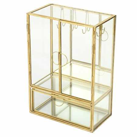 Box-Schmuckkästchen Signes Grimalt Gold Glas Kristall 9 x 24 x 16,5 cm