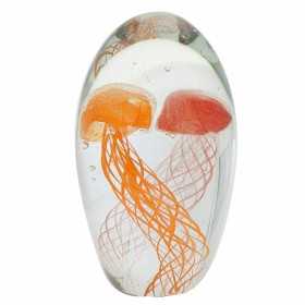 Paperweight Signes Grimalt Jellyfish Red Orange Glass Crystal