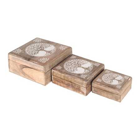 Set dekorativer Karten Signes Grimalt Baum Holz 18 x 8 x 18 cm