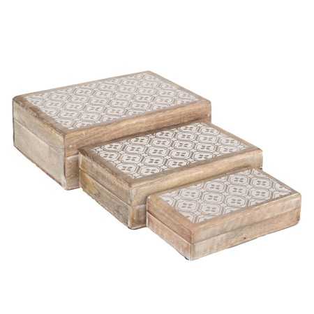 Set de boîtes décoratives Signes Grimalt Bois 18 x 9 x 25 cm