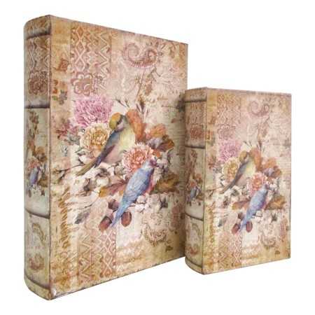 Set de boîtes décoratives Signes Grimalt Livre Oiseaux Bois MDF 7 x 27 x 18 cm