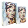 Set dekorativer Karten Signes Grimalt Audrey Hepburn Buch Holz MDF 7 x 30 x 21 cm