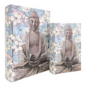 Set of decorative boxes Signes Grimalt Book Buddha MDF Wood 7 x 27 x 18 cm