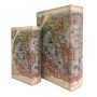 Set of decorative boxes Signes Grimalt Book World Map MDF Wood 7 x 27 x 18 cm