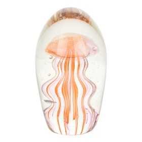 Paperweight Signes Grimalt Jellyfish Orange Glass Crystal
