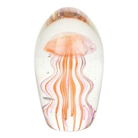 Paperweight Signes Grimalt Jellyfish Orange Glass Crystal