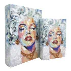 Uppsättning med Dekorativa Lådor Signes Grimalt Marilyn Monroe Boken Trä MDF 7 x 30 x 21 cm