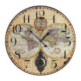 Wall Clock Signes Grimalt World Map MDF Wood 4 x 58 x 58 cm
