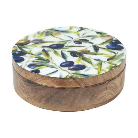 Decorative box Signes Grimalt Olive Mango wood 20 x 6 x 20 cm