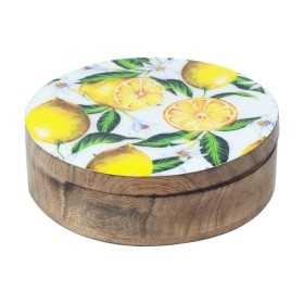 Decorative box Signes Grimalt Lemon Mango wood 20 x 6 x 20 cm