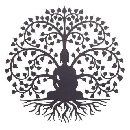 Wall Decoration Signes Grimalt Tree Buddha Black 0,2 x 58 x 60 cm